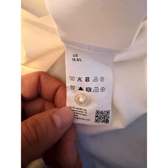 MINT HUGO BOSS WHITE DRESS SHIRT SZ 16.5 34/35 SHARP FIT - Picture 3 of 4